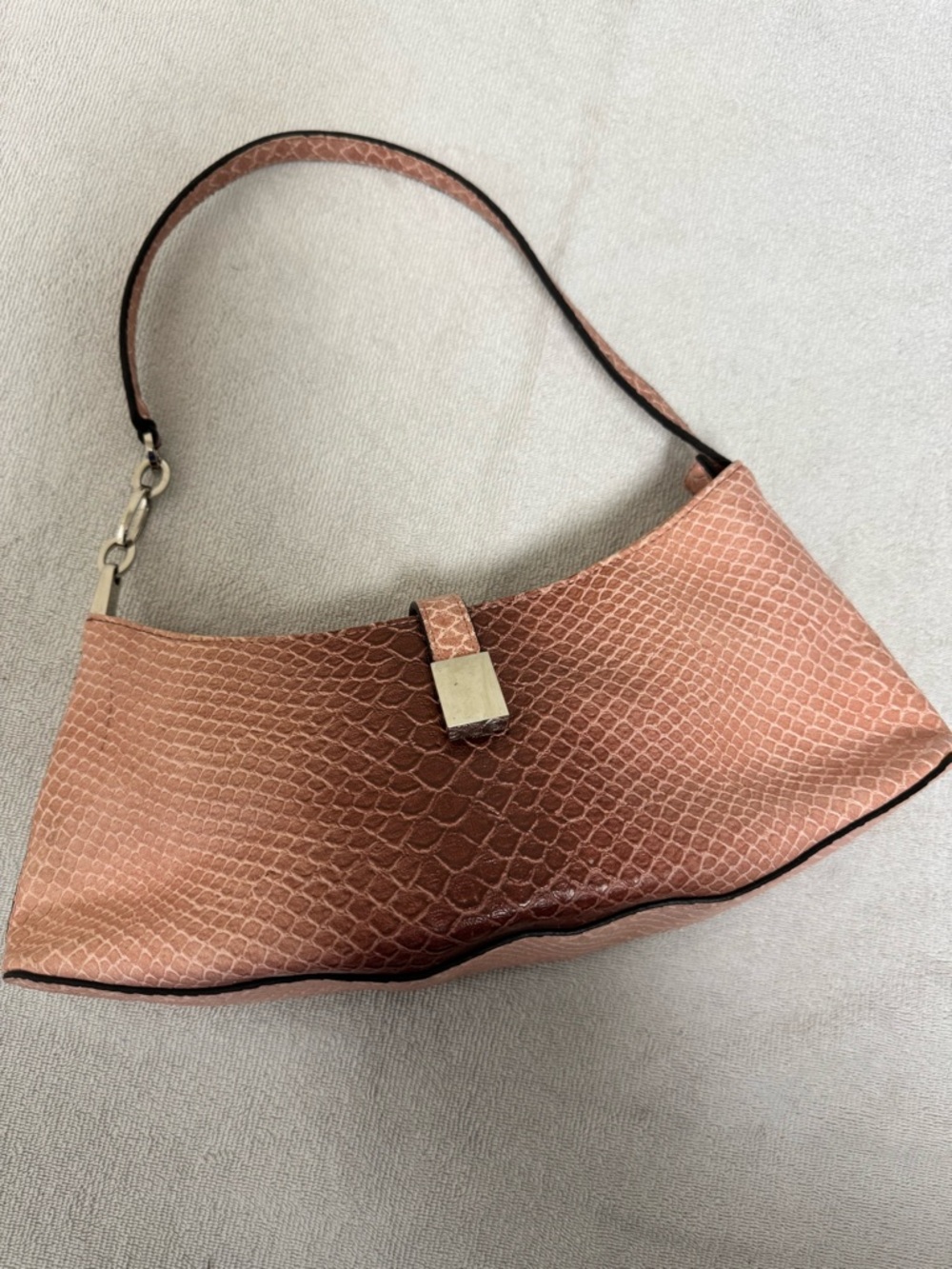 Sleek Blush Shoulder Bag with Gold-Tone Accent